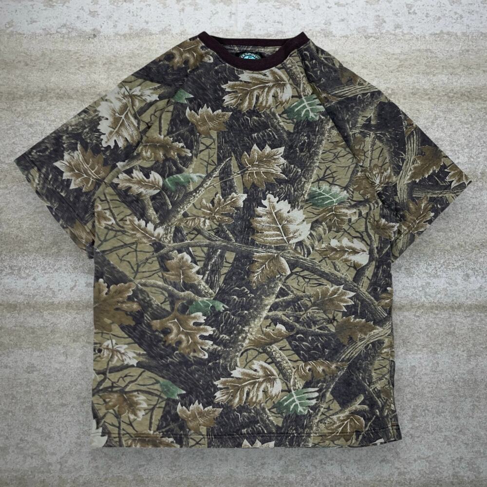 Vintage 90s Master Sportsman Shirt Mens L Hunting Camo Cotton Short Sleeve